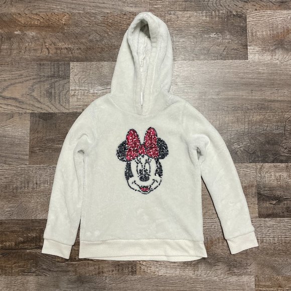 Jumping Beans Fuzzy Minnie Mouse Hooded Sweatshirt - 6